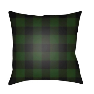 Checker by Surya Poly Fill Pillow Green/Black 18 x 18 Plaid032-1818 - All