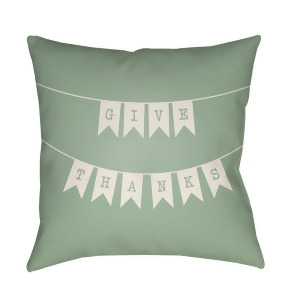 Banner by Surya Poly Fill Pillow Green/White 18 x 18 Bnr002-1818 - All
