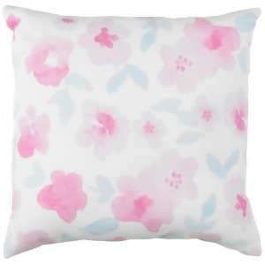 Flowers by Surya Poly Fill Pillow Neutral/Blue/Pink 20 x 20 Wmom003-2020 - All