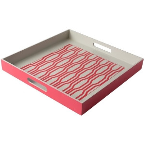 Monico Tray by Surya Bright Red/Light Gray Mno-003 - All