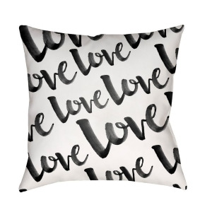 Love by Surya Poly Fill Pillow Black/White 20 Square Heart004-2020 - All