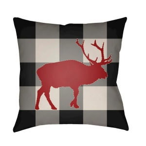 Buffalo by Surya Poly Fill Pillow Black/Red/Neutral 18 x 18 Plaid020-1818 - All