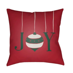 Joy by Surya Poly Fill Pillow Red/Green/White 18 x 18 Hdy040-1818 - All