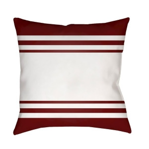 Lake Stripes by Surya Poly Fill Pillow Red/White 18 x 18 Lake014-1818 - All