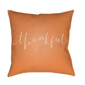 Thankful by Surya Poly Fill Pillow Orange/White 18 x 18 Thank002-1818 - All