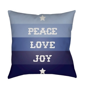 Peace Love Joy by Surya Poly Fill Pillow Blue/White 20 x 20 Hdy077-2020 - All