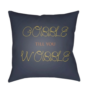 Gobble Till You Wobble by Surya Pillow Blue/Yellow 20 x 20 Gobble003-2020 - All