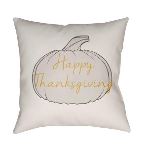 Happy Thanksgiving by Surya Pillow White/Gray/Yellow 20 x 20 Hpy001-2020 - All