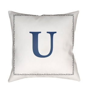 Initials by Surya Poly Fill Pillow White/Blue 18 x 18 Int021-1818 - All