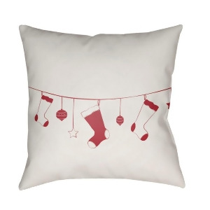 Stockings by Surya Poly Fill Pillow White/Red 20 x 20 Hdy102-2020 - All