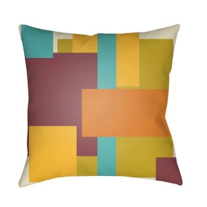 Modern by Surya Pillow Orange/Burgundy/Mint 22 x 22 Md070-2222 - All