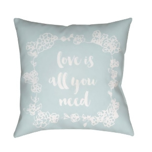 Love All You Need by Surya Poly Fill Pillow Blue/White 18 x 18 Qte043-1818 - All