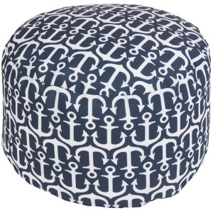 Sp Anchors Pouf by Surya Navy/Ivory Pouf-306 - All