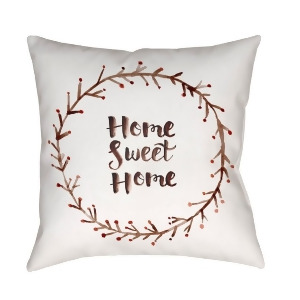 Home Sweet Home Ii by Surya Poly Fill Pillow Red/White 20 x 20 Qte019-2020 - All