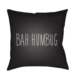 Bah Humbug by Surya Poly Fill Pillow Black/White 18 x 18 Hdy004-1818 - All