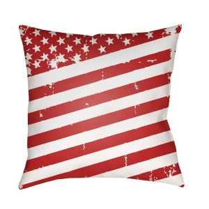 Americana Iii by Surya Poly Fill Pillow Red/White 18 x 18 Sol012-1818 - All