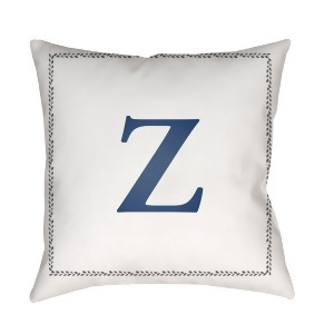 Initials by Surya Poly Fill Pillow White/Blue 18 x 18 Int026-1818 - All