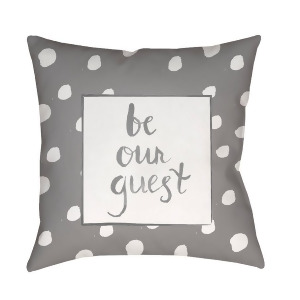 Be Our Guest by Surya Poly Fill Pillow Gray/White 18 x 18 Qte002-1818 - All
