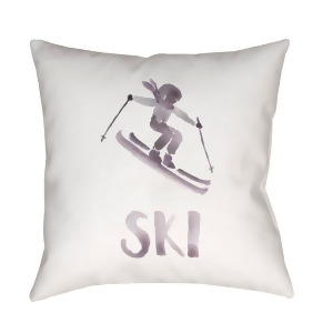 Ski Ii by Surya Poly Fill Pillow Purple/White 20 Square Ski012-2020 - All