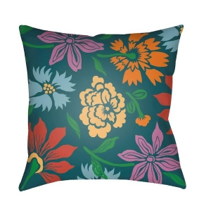 Moody Floral by Surya Pillow Yellow/Grass Green/Aqua 20 x 20 Mf043-2020 - All