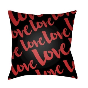 Love by Surya Poly Fill Pillow Red/Black 20 x 20 Heart009-2020 - All