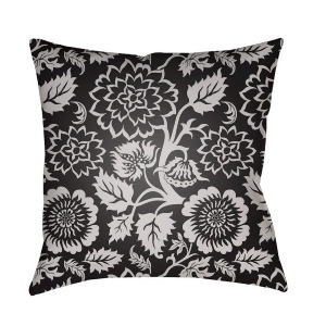 Moody Floral by Surya Poly Fill Pillow Light Gray/Black 22 x 22 Mf028-2222 - All