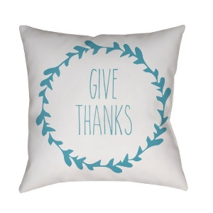 Wreath by Surya Poly Fill Pillow White/Blue 20 x 20 Wre005-2020 - All
