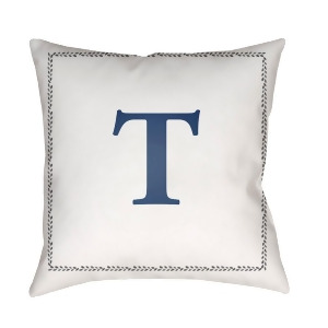 Initials by Surya Poly Fill Pillow White/Blue 20 x 20 Int020-2020 - All