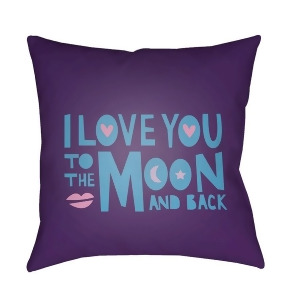 Love To Moon by Surya Pillow Purple/Blue/Pink 20 x 20 Qte049-2020 - All