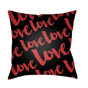Love by Surya Poly Fill Pillow Red/Black 18 x 18 Heart009-1818 - All
