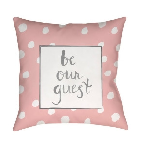 Be Our Guest by Surya Poly Fill Pillow Pink/White/Gray 18 x 18 Qte001-1818 - All