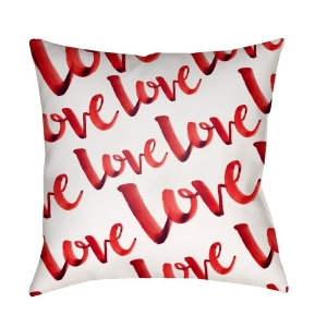 Love by Surya Poly Fill Pillow Red/White 18 Square Heart002-1818 - All