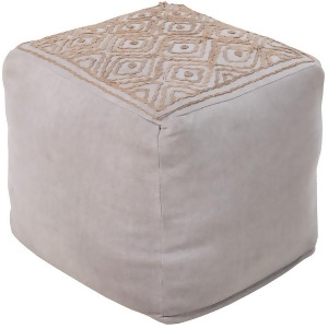 Surya Pouf by Beth Lacefield for Medium Gray/Camel Pouf-207 - All