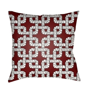Rope Ii by Surya Poly Fill Pillow Red/White 20 x 20 Lake009-2020 - All