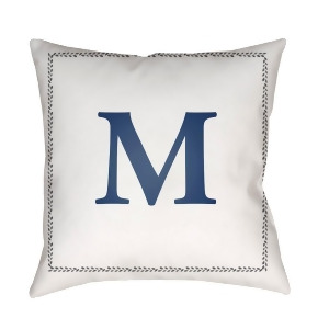 Initials by Surya Poly Fill Pillow White/Blue 18 x 18 Int013-1818 - All