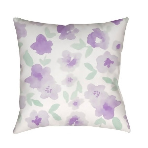 Flowers by Surya Pillow Purple/Neutral/Green 18 x 18 Wmom005-1818 - All