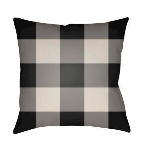 Checker by Surya Poly Fill Pillow Black/Neutral 20 x 20 Plaid030-2020 - All