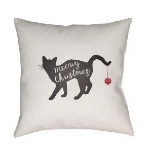 Meowy by Surya Poly Fill Pillow White/Black 18 x 18 Hdy058-1818 - All