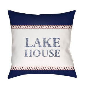 Lake House by Surya Poly Fill Pillow Blue/White/Red 18 x 18 Lake006-1818 - All