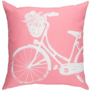 Bicycle by Surya Poly Fill Pillow Pink 18 x 18 Lil013-1818 - All