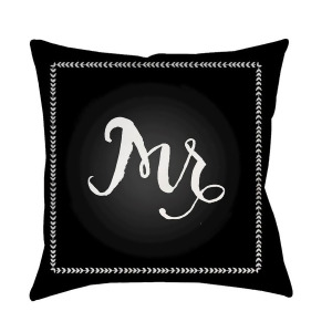 Husband by Surya Poly Fill Pillow Black/White 20 x 20 Qte025-2020 - All