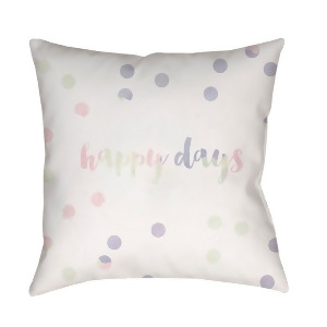 Happy Days by Surya Poly Fill Pillow White/Pink/Purple 18 x 18 Qte037-1818 - All