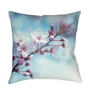 Moody Floral by Surya Pillow Aqua/Pale Blue/Eggplant 22 x 22 Mf007-2222 - All