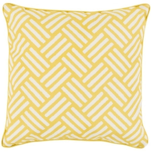 Basketweave by Surya Pillow Yellow/White 16 x 16 Bw003-1616 - All