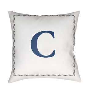 Initials by Surya Poly Fill Pillow White/Blue 18 x 18 Int003-1818 - All