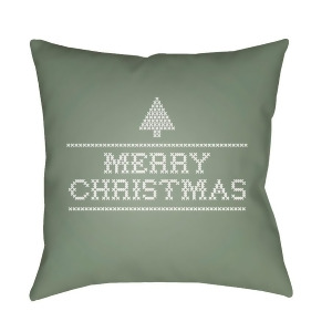 Merry Christmas Iii by Surya Pillow Green/White 18 x 18 Joy003-1818 - All