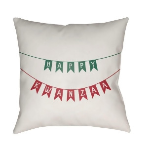 Kwanzaa I by Surya Poly Fill Pillow White/Green/Red 18 x 18 Hdy043-1818 - All