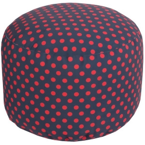 Sp Polka Pouf by Surya Navy/Bright Red Pouf-294 - All