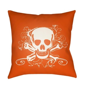 Punk by Surya Poly Fill Pillow White/Bright Orange 18 Square Pk005-1818 - All