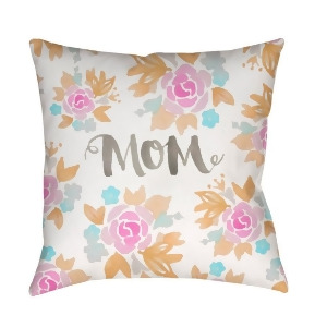 Mom Ii by Surya Poly Fill Pillow Orange/Gray/Pink 20 x 20 Wmom014-2020 - All